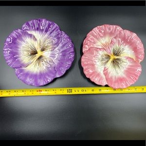 Vintage Fitz & Floyd Pansy Plates. Retired Set